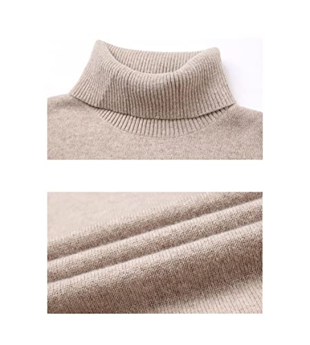 Pull col roulé homme vert uni maille d'hiver chaude taille 5XL - 2