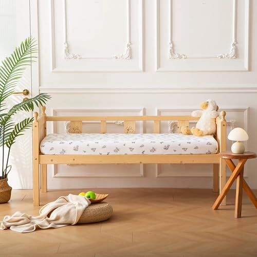 Image of SDY Jersey Crib Sheets for Baby Boys and Girls,52 inchx28 inchx8, 2 Pack,Neutral Flower Standard Oval /Retangle Fitted Crib Sheets for Toddler,Super Soft Breathable