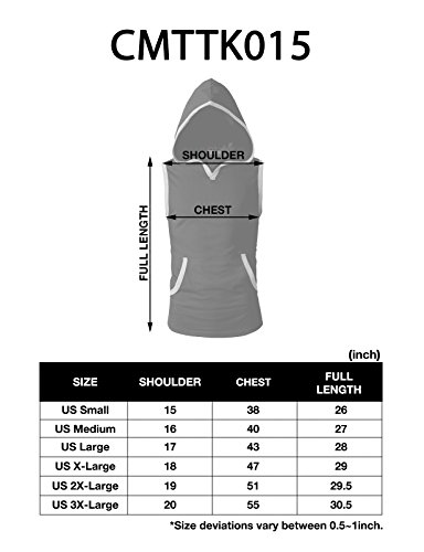 H2H Mens Active Sleeveless Longline Tanktop Hoodies with Pocket Charcoal US L/Asia XL (CMTTK015) - Thumbnail 6