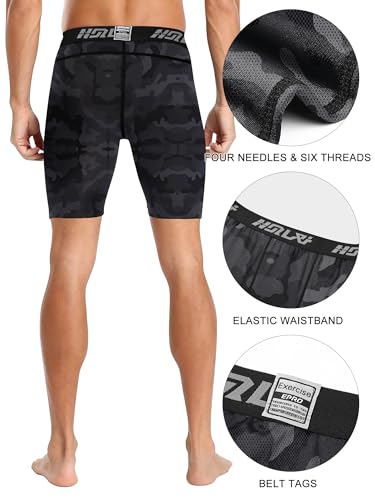 Image of Men's Compression Shorts Underwear, Athletic Workout Base Layer, 4-Way Stretch Moisture-Wicking for Running, Gym, 3 or 5 Pack