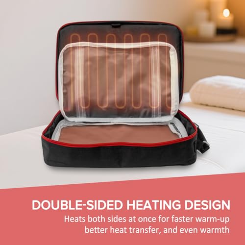 Goodtar Hot Stone Massage Warmer with Temp Control, Double Side Heating Massage Stone Heater, Electric Hot Stones Warmer for Professional/Home Spa, Portable Heating Travel Bag (Black) - Thumbnail 3