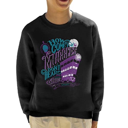 Image of All+Every Harry Potter The Knight Bus How Come The Muggles Dont Hear Kid's Sweatshirt Black