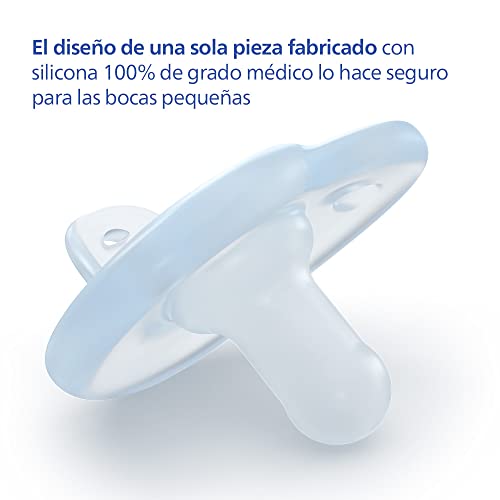 Philips AVENT Soothie – BPA-freier Schnuller für Babys von 0 bis 6 Monaten, blau/hellblau (Modell SCF099/21)