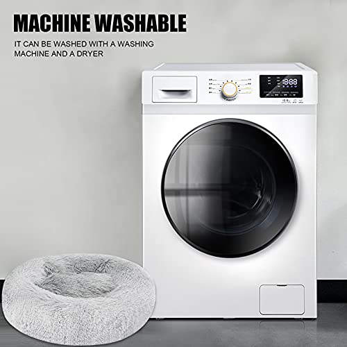 Calming Dog Bed Cat Bed Donut Cuddler, Anti Anxiety Dog Bed For Small Medium Large Dogs Cats, Machine Washable Round Warm Bed, Faux Fur Pet Bed, Waterproof Non-Slip Bottom (23"/30"/36") #TOP3