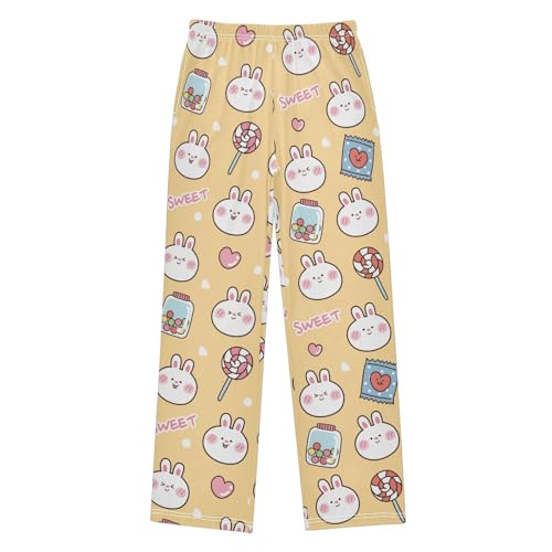Boys' Pants Cute Rabbit Sweet Animal Long Bottoms Jogger Pants Elastic Waist Trousers with Pockets S-XL