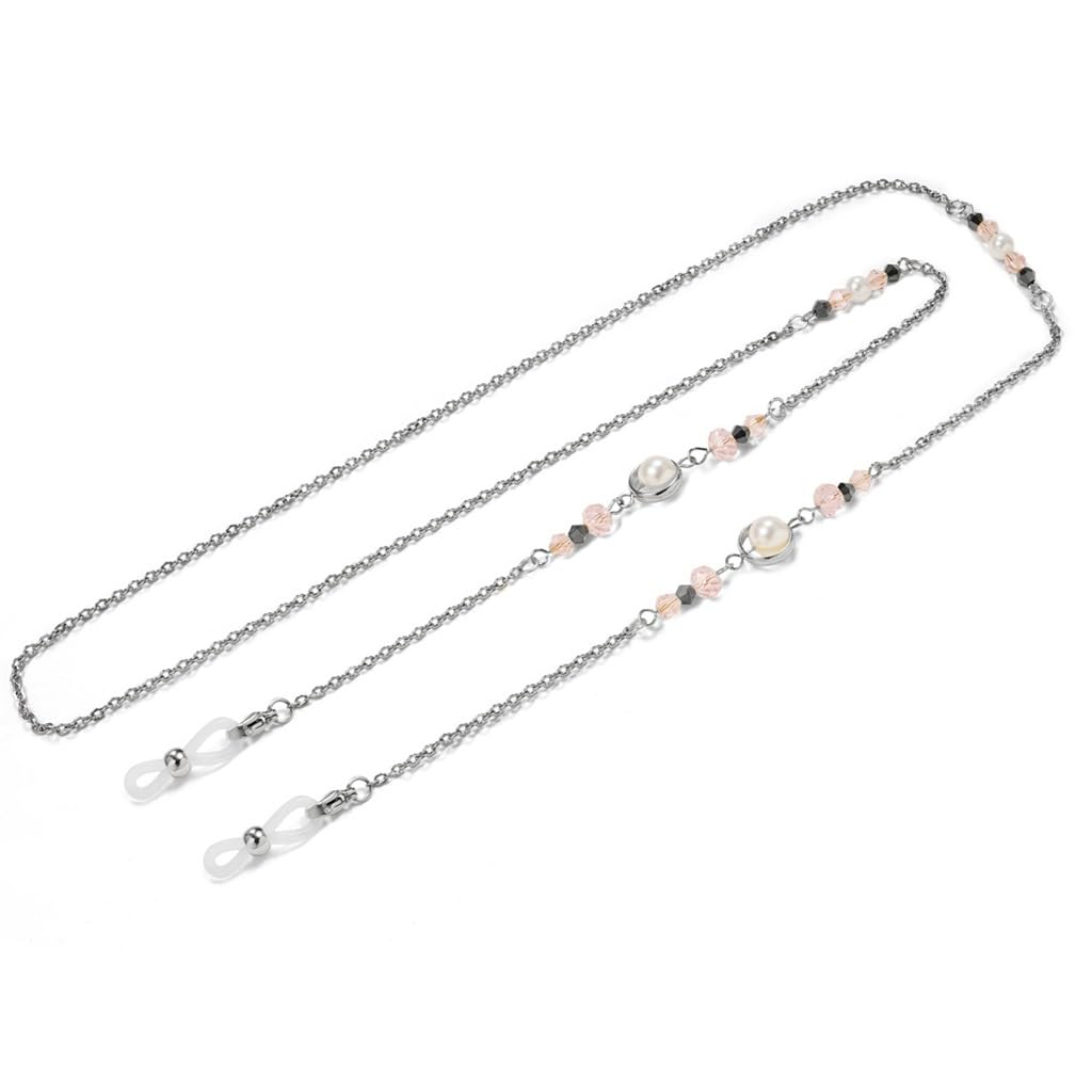 Occhiali da Sole in Acciaio Inossidabile Corda a Catena da Appendere al Collo Occhiali da Sole in Cristallo di Perle Cordino for Donna(3-Pack)