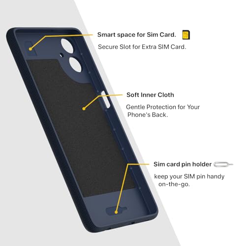Image of Pikkme Back Cover for Samsung Galaxy A06 Camera Protection 3D Hexa Cube Design Silicone Protective Bumper Case (Blue)