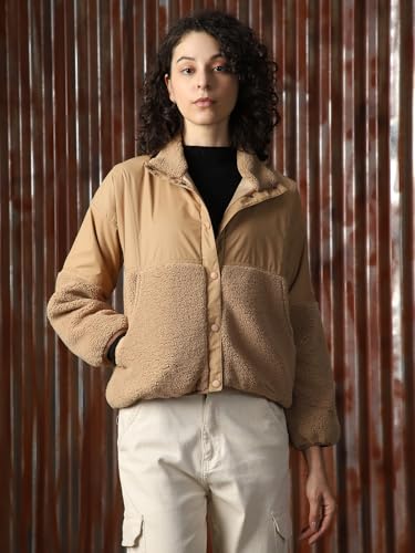 Image of High Star Women Printed Polyster Oversized Fit Hood Long Sleeve Sweatshirts