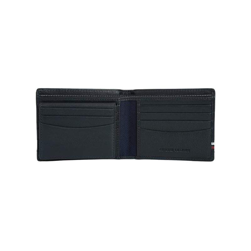 Image of Tommy Hilfiger Men's Forcados Passcase Wallet - Navy | Solid Textured Leather | Removable ID Case| Purse for Men | Ideal for Gifting