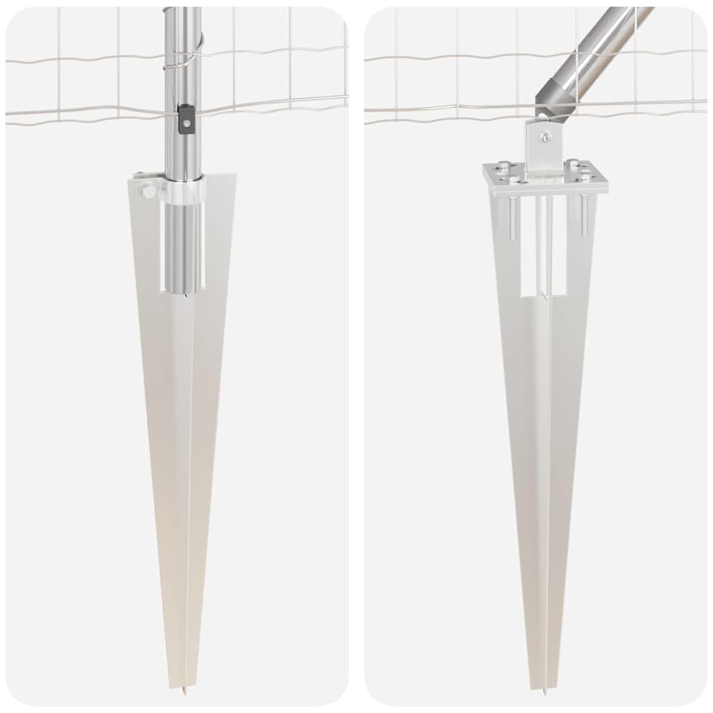 Owoxanth - Recinzione da giardino in acciaio, 1,5 × 10 m, resistente alle intemperie, 7 pali e accessori, per cani/stagno/campeggio