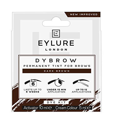 Eylure DYBROW Eyebrow Dye Kit, Dark Brown & 18 Hour Lash Glue,Latex Free, CLEAR