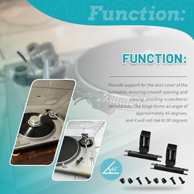 1Pcs SFATM02N01A1 Dust Cover Hinge Compatible with Technics SL1200 MKII / SL1210 MK II Turntables (Open 45 Degrees) (1)