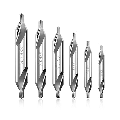 6 Pcs Brocas Centrales Conjunto, Centro Brocas Centrales HSS de 60 Grados Juego, Broca Avellanadora M2 6542 Para Accesorios De Torno, Accesorios De Torno De Madera1,0/1,5/2,0/2,5/3,0/5,0