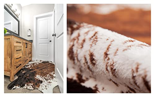 Nativeskins Faux Cowhide Rug (4.3Ft X 5.7Ft) - Cow Print Area Rug With Faux Suede No-Slip Backing (Brown) #TOP5