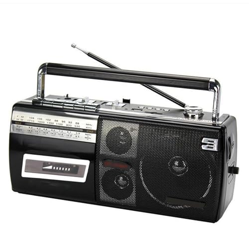 Portatile Boombox Retro,Stereo Classico Stile Anni 80,Radio e Registratore Cassette Retrò,Riproduzione a Nastro/Usb,con Supporto per la Registrazione,per le Feste di Famiglia e per Ascoltare Musica