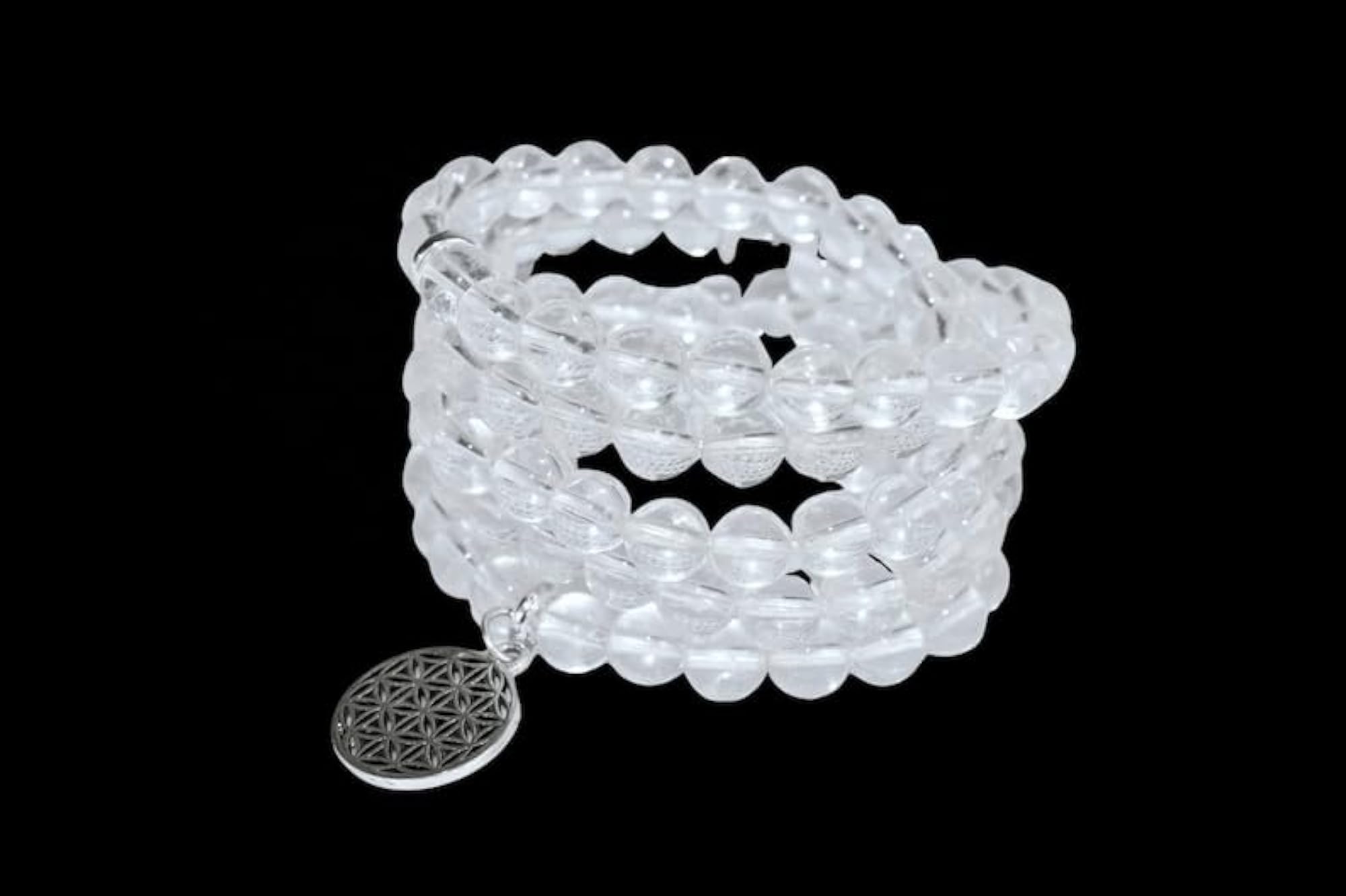 Natural Crystal Quartz 6MM Round Beaded Handmade Prayer Mala Necklace