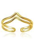 ORNAPEADIA Ring for Women Gold Mountain-shape Stacking Open Wrap 18K Gold Filled Simple Minimalist Statement Finger Jewelry Adjustable
