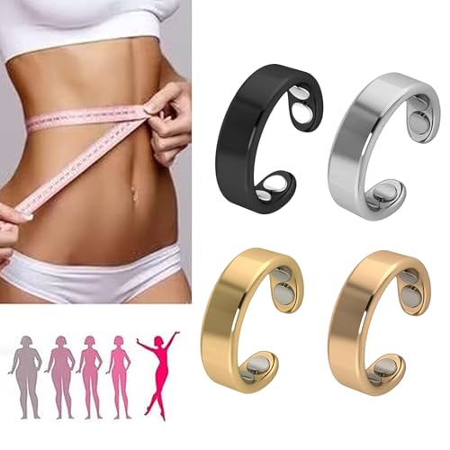 Hanaoops 2 Pezzi Anello Magnetico Terapeutico Anello Magnetoterapia Magnetico Anelli Aperti Regolabili In Acciaio Inox Set Di Anelli Per Dimagrire Con 4 Magneti Potenti (Rosa Oro E Oro, Taglia Unica) - 7