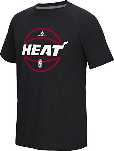 adidas NBA Miami Heat Men's Pre-Game Graphic Climacool Ultimate Short Sleeve Tee, Medium, Black