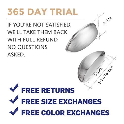 Ravinte 10 Pack 3 Inch Drawer Pulls Brushed Nickel Cabinet Cup Pulls Kitchen Hardware Cabinet Handles Drawer Handles Knobs #TOP2