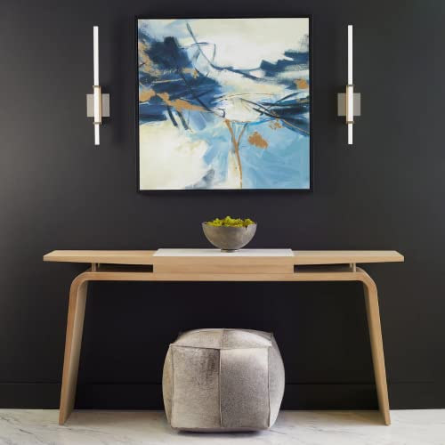 Luzaire Design Oxygen 3-55-40 Wand 24 Inch Dimmable Led Wall Sconce/Bathroom Vanity Light | 3000K | Aged Brass | Modern Contemporary Light Fixture | Single Wall Sconce #TOP4