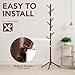 Hupmad Wooden Tree Coat Rack Stand,Sturdy Freestanding Coat Rack with 8 Hooks,3 Adjustable Height for Child Adult,Wood Coat Stand Tree Fits Entryway Bedroom Office for Bags,Hats