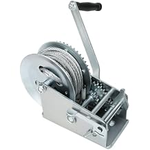 BLACKHORSE-RACING 3500 lbs Hand Winch with 33FT Cable, Hardened Steel 2 Gear Manual Crank Winch for ATV RV Boat Trailer Truck Marine Winch Heavy Duty Hand Crank Winch with Hook