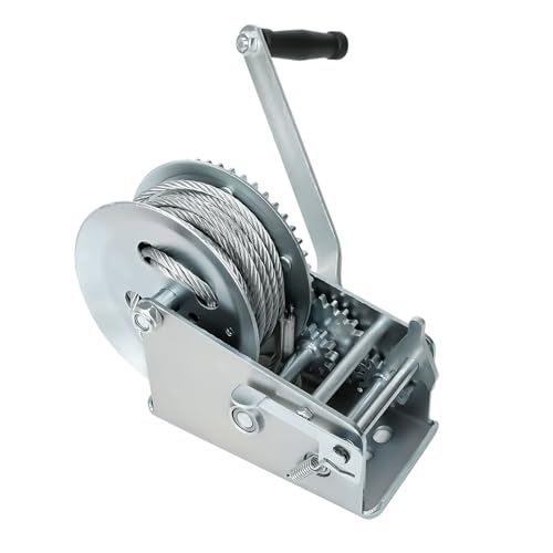 BLACKHORSE-RACING 3500 lbs Hand Winch with 33FT Cable, Hardened Steel 2 Gear Manual Crank Winch for ATV RV Boat Trailer Truck Marine Winch Heavy Duty Hand Crank Winch with Hook by BLACKHORSE-RACING - Used condition - US$37.22
