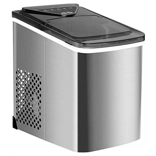 Ice Maker Machine Countertop, Ice Cubes Ready in 6 Mins, Make 26 lbs Ice in 24 Hrs with 2 Size (S/L), Compact Electric Ice Maker with Ice Scoop and Basket (Silver)