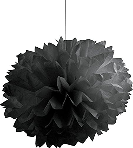 Creative Converting 3 Count Fluffy Tissue Balls, 16", Black Velvet