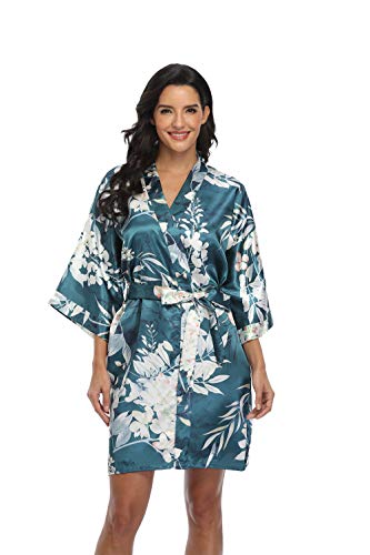 Image of Women's Pure Short Silky Robes Bridesmaid Bride Party Satin Robes Sleepwear