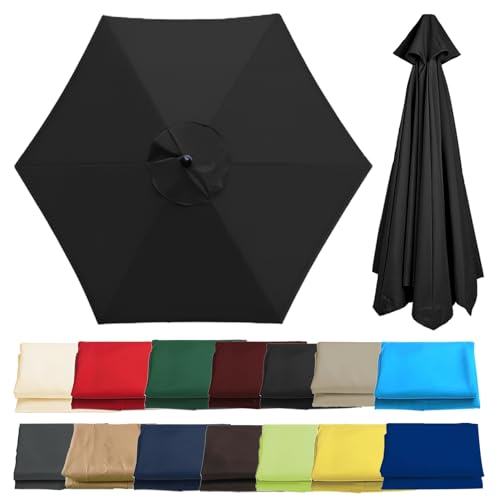 Housse de parasol de jardin 8 baleines, bâche de rechange pour bras déporté