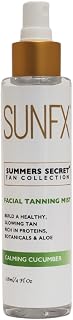 NEW SunFX Ultra Hydrating Facial Tanning Mist for face & body (4floz) - Hyaluronic Acid - Vegan - Cruelty-Free - Long Lasting Self Tanner (Cooling Cucumber)