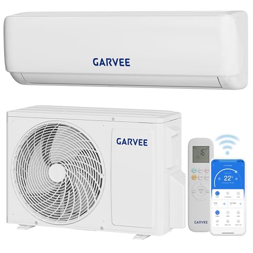 Garvee Aire Acondicionado Split 12000BTU - 4.0KW/12000 frigorías - Aire Acondicionado Pared con Mando a Distancia(WiFi/APP) - 5 Modos - Hasta 25 m² - Motor Inverter - Bomba de Calor - Refrigerante R32