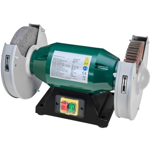 TronicXL 600W Lamellenschleifer Schleifgerät + Filzscheibe zum Polieren + Schleifscheibe I Messerschleifer Messerschärfer Lamellenschleifgerät Schleifmaschine Doppelschleifer Doppelschleifmaschine