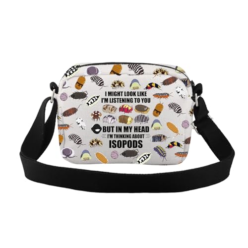 CMNIM Isopod Crossbody Bag Insect Pill Bug Gifts for Bug Lovers Entomologist Gift Roly Poly Insect Gift Science Teacher Purse