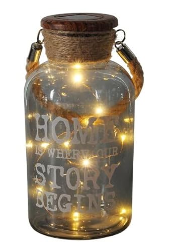 Watiowave Barattolo In Vetro Solare Decorativo 3000 K C/Manico Corda Ip44