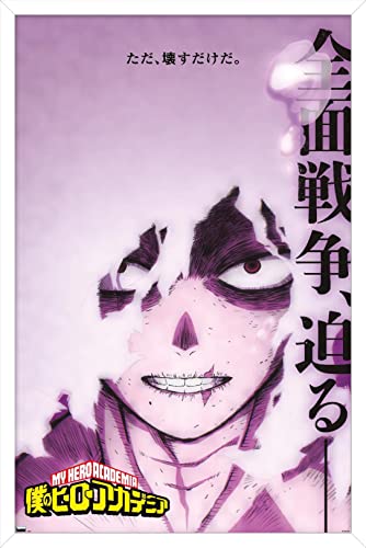 Trends International My Hero Academia: Season 6 - Shigaraki Key Art Wall Poster, 22.4L x 14.7W, White Framed Version