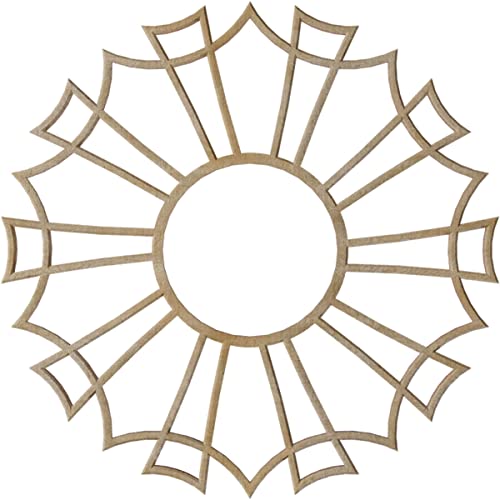 Image of Ekena Millwork 16 inchOD x 5 5 /8 inchID x 3 /8 inchT Augustus Wood Fretwork Pierced Ceiling Medallion, Birch