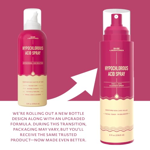 BASE LABORATORIES Hypochlorous Acid Spray | Hautheilung bei Wunden | Sprühlösung zur Wundversorgung, Tattoo- Und Piercing-nachsorge | Hypochlorous Acid | 240ml