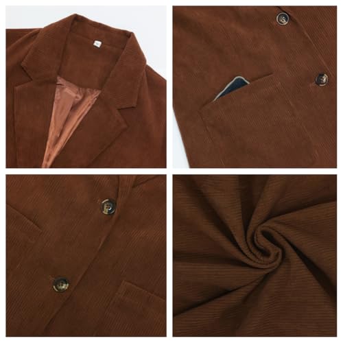 Ladyful Womens Lapel Corduroy Blazer Jacket Dressy Casual Business Suit Jacket Fall Trendy Work Outerwear4