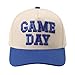 Game Day Hat for Women Men, Vintage Embroidered Football Basketball Cap, Adjustable Baseball Hat for Sports Fans Gift Beige-Blue