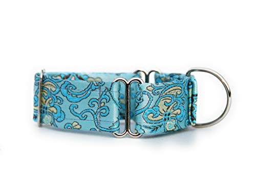 Satin Lined Martingale Collar 1.2" Wide For Ig Italian Greyhound Whippet Puppy Collar Other Breeds With Similar Neck (Turquoise M 8.5"-11.5") #TOP3