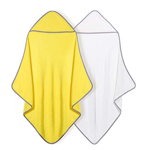Bamboe Baby Badhanddoeken Set 2 Packs, Momcozy Baby Handdoeken met Capuchon Pasgeborene, Zachte en Super Absorberende Baby Hooded Handdoek, Perfect Baby Shower Gift, Unisex, 0-36 maand, 30 "x 30"