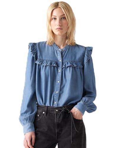 [リーバイス] ブラウス GIANNA バンドカラー フリルブラウス 長袖 レディース A8688-0013 US S