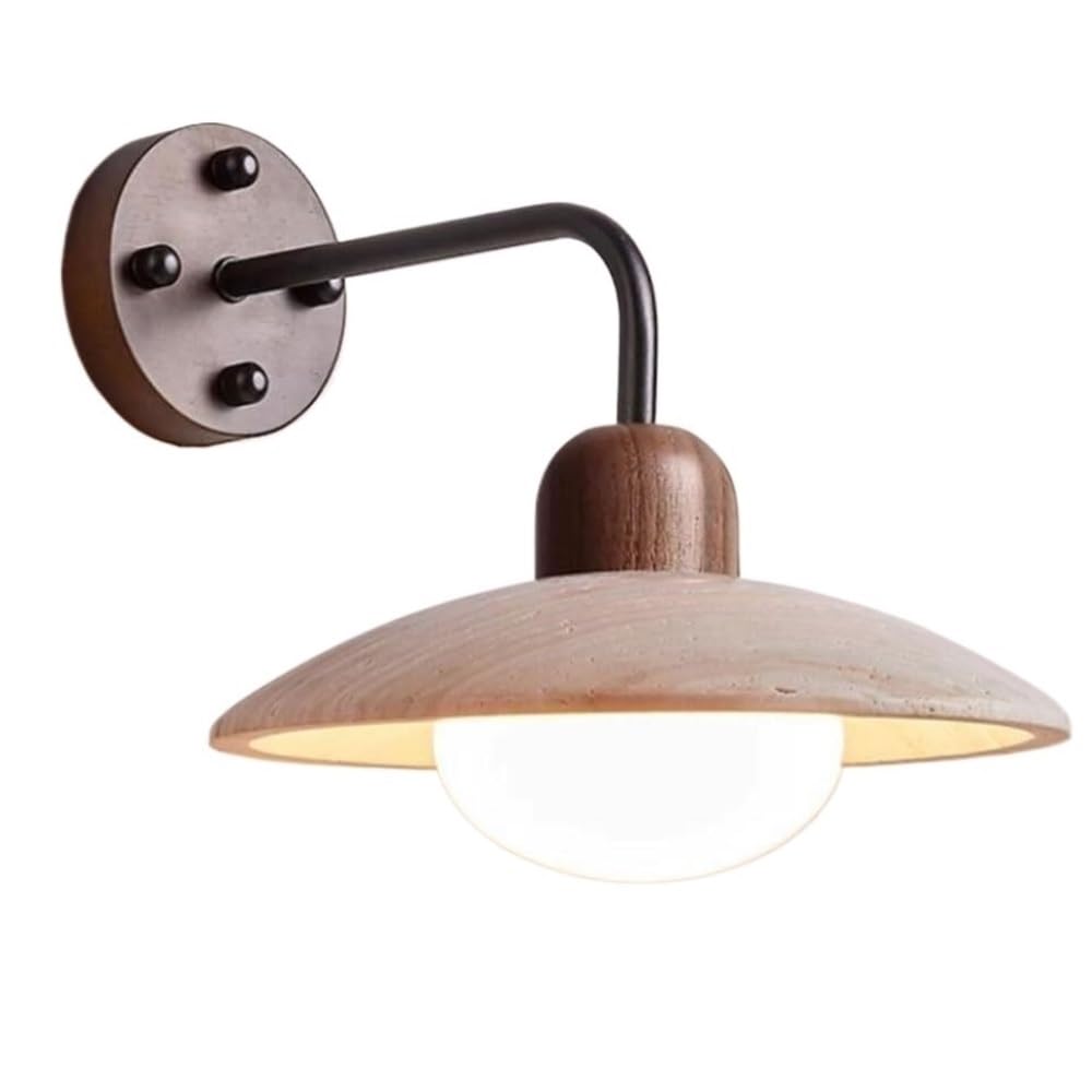 LUOYAOB Wabi Sabi Wall Sconce Modern Minimalist Wall Lamp for Living Room Bedroom Bedside Dining Room Decorative Wall Mount Lighting Fixture(Walnut Wood Color)