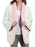  Onsoyours Veste Polaire Femme Fille Hiver Chaude Sweats Manteau À Capuche Zippé Laine Épais Grande Taille Teddy Blousons Fourrure Hooded Mode Outerwear 02 Rose L
