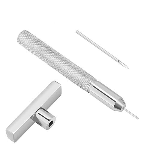 Körperpiercing-Werkzeuge, 2 Größen Tattoo-Zubehör Körperpiercing Nadelschieber 316L Stahlhalter Piercing-Werkzeug(#1) Cover