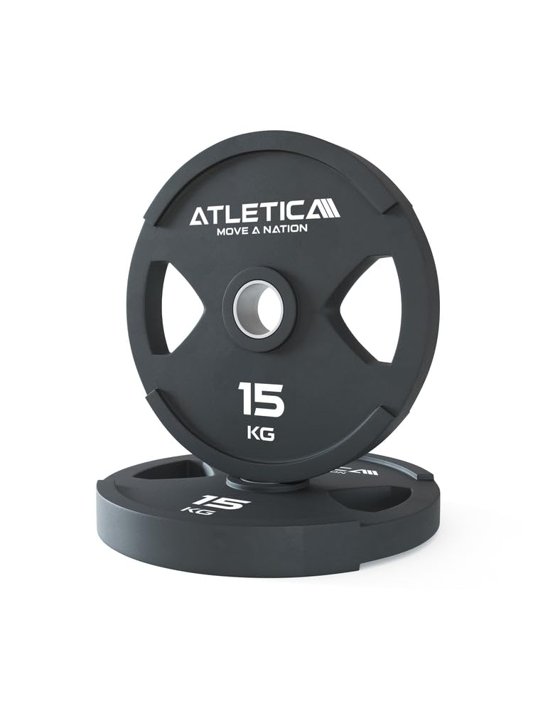 ATLETICA Dual-Gripper Plates (para talerzy do hantli), wysoka ergonomia dzięki konstrukcji z dwoma uchwytami, 2,5 kg do 25 kg