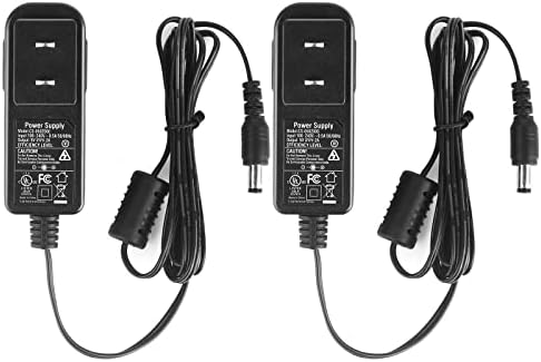 Security-01 2pack AC to DC 5V 2A Power Supply Adapter Barrel Plug 5.5mm x 2.1mm UL Listed FCC